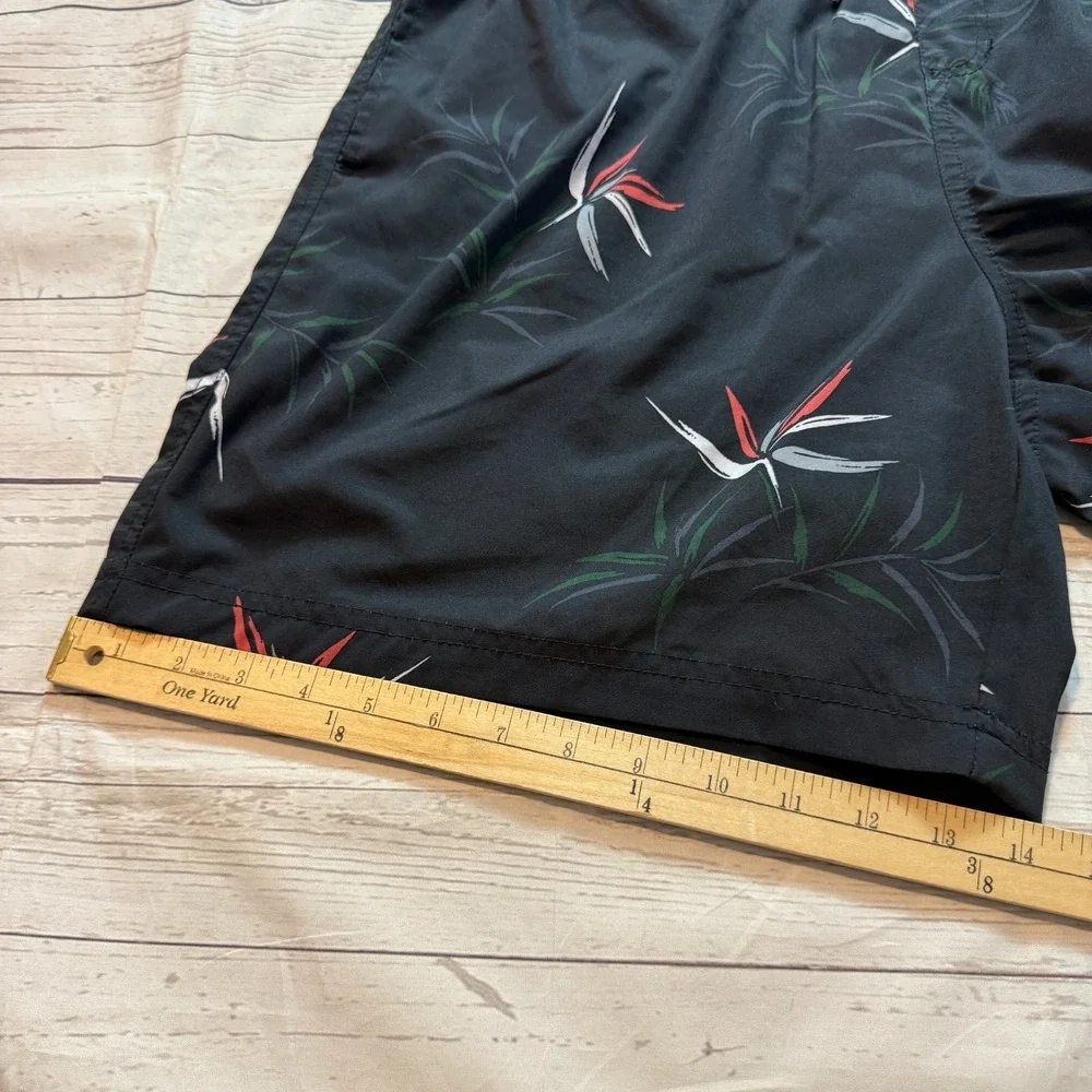 Quicksilver Boardshorts Swim Trunks Black‎ Floral Men's Size XL